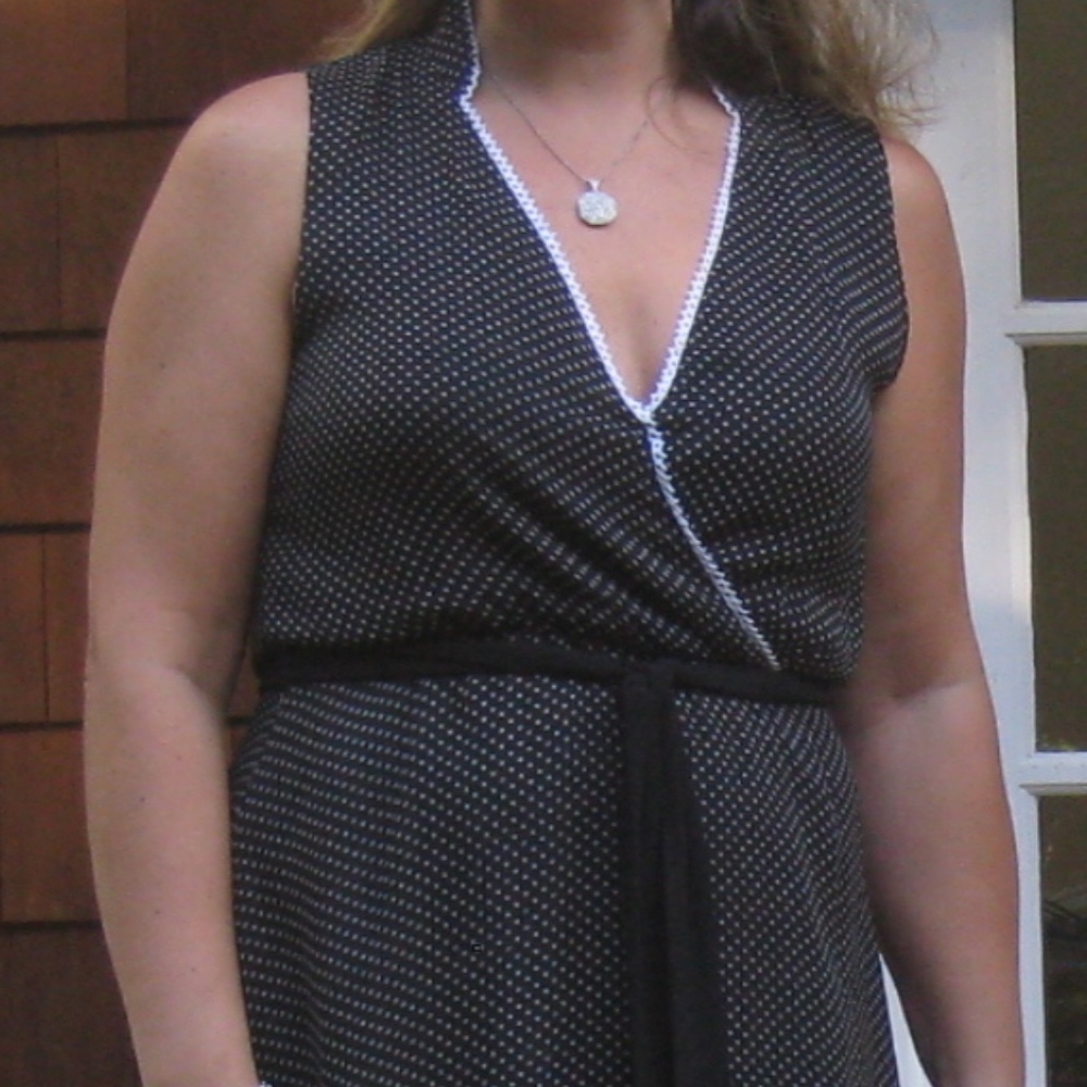 Black polka dot A line boutique dress